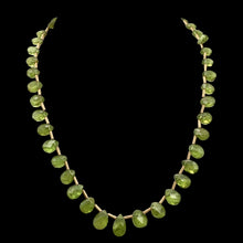 Load image into Gallery viewer, Natural Green Peridot Briolette and 14k GF 17 inch Necklace 203347
