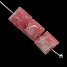 Load image into Gallery viewer, 2 Natural Rhodochrosite 8mm Square Coin Beads
