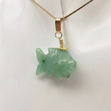 Load image into Gallery viewer, Swimmin'! Aventurine Fish Koi 14kgf Gold Pendant - PremiumBead Alternate Image 6