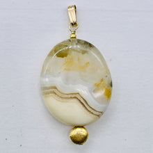 Load image into Gallery viewer, Ocean Jasper 14K Gold Filled Oval Pendant | 1 3/4" Long | White/Grey | 1 Pendant