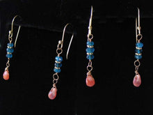 Load image into Gallery viewer, Dazzle Blue Apatite and Opal 22K Vermeil Earrings 300490A - PremiumBead Primary Image 1