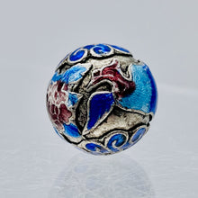 Load image into Gallery viewer, Crane Bird 1 Silver Cloisonne 16mm Round Bead 10591