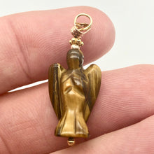 Load image into Gallery viewer, On the Wings of Angels Tigereye 14K Gold Filled 1.5" Long Pendant 509284TEG - PremiumBead Alternate Image 2