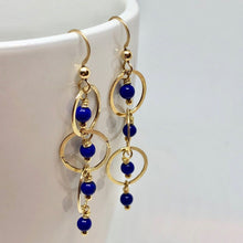 Load image into Gallery viewer, Natural AAA Lapis with 14Kgf Earrings 310268 - PremiumBead Primary Image 1