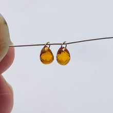 Load image into Gallery viewer, Fiery Orange Sapphire 18K Briolette Bead Pendant Pair | 5x4mm | 1.65tcs | 2 |