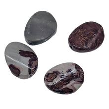 Load image into Gallery viewer, 4 Red Flower Apache Jasper Twist Oval Focal Beads 8900