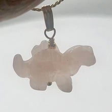 Load image into Gallery viewer, Rose Quartz Stegosaurus Dinosaur Pendant Necklace|Semi Precious Stone Jewelry
