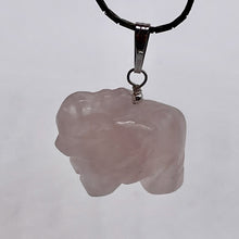 Load image into Gallery viewer, Trumpeting Rose Quartz Elephant & Solid Sterling Silver Pendant 508570S