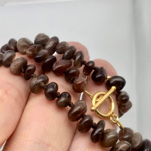 Load image into Gallery viewer, Moonstone 14K Gold Filled Knotted Nugget Necklace | 21 Inch | Purple |