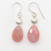 Load image into Gallery viewer, Botswana Sterling Silver Faceted Briolette Earrings | 1 1/2" Long | Peach |