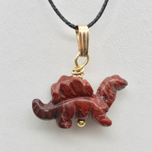 Load image into Gallery viewer, Red Dinosaur Pendant Bracciated Jasper Stegosaurus and 14Kgf Pendant 509258BJG - PremiumBead Alternate Image 3
