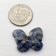 Load image into Gallery viewer, Fluttering Sodalite Butterfly Figurine Worry Stone | 21x18x7mm | Blue White - PremiumBead Alternate Image 3
