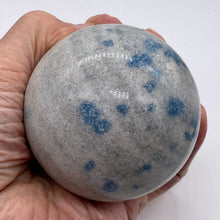 Load image into Gallery viewer, K2 Stone Meditation Scrying Sphere | 3" | White Blue | 1 Display Sphere |