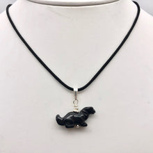 Load image into Gallery viewer, Obsidian Diplodocus Dinosaur with Sterling Silver Pendant 509259OBS | 25x11.5x7.5mm (Diplodocus), 5.5mm (Bail Opening), 7/8" (Long) | Black - PremiumBead Alternate Image 2
