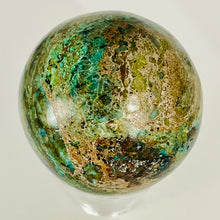 Load image into Gallery viewer, Azurite Malachite Chrysoprase Scry Round Sphere | 45mm | Green/Blue/Brown | 1 |