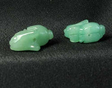 Load image into Gallery viewer, Hoppy 2 Hand Carved Natural Aventurine Bunny Rabbit Beads | 22x12x10m | Green - PremiumBead Alternate Image 3