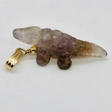 Load image into Gallery viewer, Carved Amethyst Alligator 14Kgf Pendant | 1 1/4 inch long | Purple |