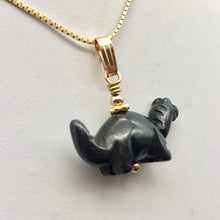 Load image into Gallery viewer, Hematite Diplodocus Dinosaur with 14K Gold-Filled Pendant 509259HMG - PremiumBead Alternate Image 10