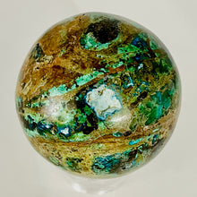 Load image into Gallery viewer, Azurite Malachite Chrysoprase Scry Round Sphere | 45mm | Green/Blue/Brown | 1 |