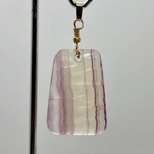 Load image into Gallery viewer, Fluorite 14K Gold Filled Wire Wrap Trapezoid Pendant| 2" Long | Purple, Clear |