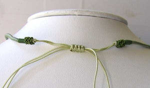 Olive Green Wrapped Silk Cording 16-26 inch Necklace 10528A - PremiumBead Alternate Image 2