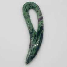 Load image into Gallery viewer, Ruby Zoisite Gemstone Comma Pendant | 94x28x6mm | Green/Red | 1 Pendant |