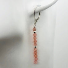 Load image into Gallery viewer, Stiletto Gem Quality Rhodochrosite Drop Silver Lever Back Earrings - PremiumBead Alternate Image 3