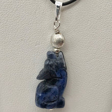 Load image into Gallery viewer, New Moon Sodalite Wolf and Sterling Silver Pendant 509282SDS5 - PremiumBead Alternate Image 3
