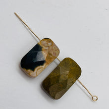 Load image into Gallery viewer, 2 Ocean Jasper 18x10x5mm Faceted Pendant Beads 4592
