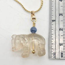 Load image into Gallery viewer, Smoky quartz Elephant Pendant Necklace|Semi Precious Stone Jewelry|14k Pendant