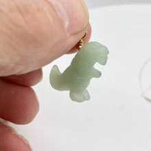 Load image into Gallery viewer, Aventurine Dinosaur Tyrannosaurus Rex 14K Gold Pendant | 1.5" (Long) | Green | - PremiumBead Alternate Image 3