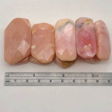 Load image into Gallery viewer, Peruvian Opal Stretchy Rectangular Nine Stone Bracelet | 6-7 Inch | Pink|