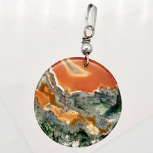 Load image into Gallery viewer, Limbcast Moss Agate Sterling Silver Pendant | 28x2mm| Orange/Green | 1 3/4" Long