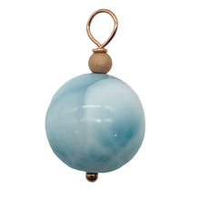 Load image into Gallery viewer, Larimar 14K Rose Gold Filled Round | 1" Long | Blue | 1 Pendant