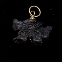 Load image into Gallery viewer, Wild! Amethyst Hand Carved Winged Dragon 22K Vermeil Gold Pendant 509286AMG