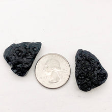 Load image into Gallery viewer, 2 Unique Pendant Size Black Meteor Fragments 11 grams | 29x21x8 to 27x22x8mm | - PremiumBead Alternate Image 2