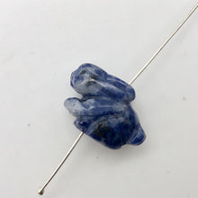 Load image into Gallery viewer, Hoppity 2 Hand Carved Sodalite Bunny Rabbit Beads | 21.5x12x9mm | Blue w/White - PremiumBead Alternate Image 4