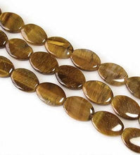 Load image into Gallery viewer, Golden Flat 15x10mm Oval Tigereye Bead Strand 110241A - PremiumBead Primary Image 1