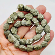 Load image into Gallery viewer, Pyrite Crystals Strand | 21x18x12 20 14x14x14mm | Silver Gold | 28 Beads |