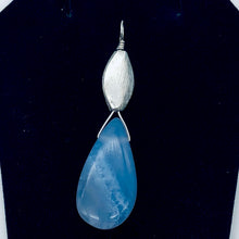 Load image into Gallery viewer, Blue Chalcedony Designer Sterling Silver Pendant | 26x14x6mm | 2" Long |