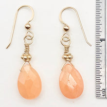Load image into Gallery viewer, Mandarin Botswana Chalcedony Briolette Bead Earrings | Orange | 1 1/2" Long |