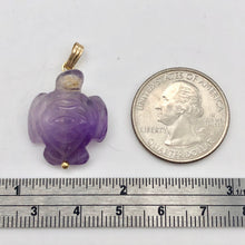 Load image into Gallery viewer, Majestic Hand Carved Amethyst Sea Turtle and 14K Gold Filled Pendant 509276AMD - PremiumBead Alternate Image 4