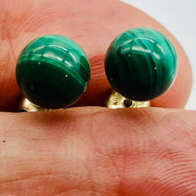 Load image into Gallery viewer, Malachite 8mm Sterling Silver Stud Ball Earrings | 8mm | Green | 1 Earrings
