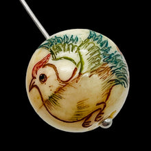 Load image into Gallery viewer, 1 Scrimshaw Firebird Waterbuffalo Bone 14mm Phoenix Bead 10522