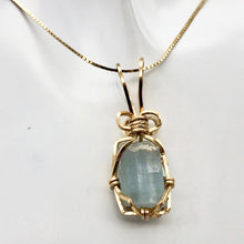 Load image into Gallery viewer, Natural Aquamarine Crystal 14k Wire Wrap Pendant | 1 1/4" Long | Aqua | Crystal| - PremiumBead Alternate Image 2