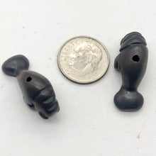Load image into Gallery viewer, Grace 2 Carved Hematite Manatee Beads | 21x11x9mm | Silver black - PremiumBead Alternate Image 7