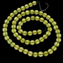 Load image into Gallery viewer, Amber Faceted Round Bead Strand | 6mm | Green | 68 Bead(s)