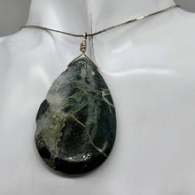 Load image into Gallery viewer, Tsunami Stone Briolette Sterling Silver Pendant| 2 3/4" Long | Green | 1 Pendant