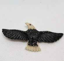 Load image into Gallery viewer, Soaring Bald Eagle - Large Hand Carved Button 10408C | 70x11.5x34mm | Cream and Black - PremiumBead Primary Image 1