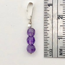 Load image into Gallery viewer, AAA Natural Faceted Amethyst Round 4mm beads Pendant | 1" Long | Purple |